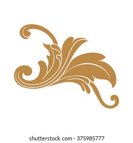 Premium Gold vintage baroque frame scroll ornament engraving border floral retro pattern antique style acanthus foliage swirl decorative design element filigree calligraphy
