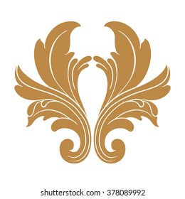 Premium Gold vintage baroque frame scroll ornament engraving border floral retro pattern antique style acanthus foliage swirl decorative design element filigree calligraphy