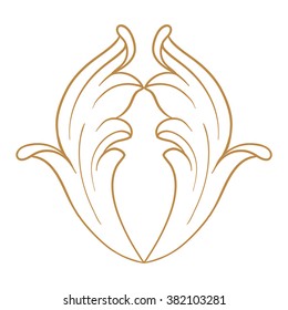 Premium Gold vintage baroque frame scroll ornament engraving border floral retro pattern antique style acanthus foliage swirl decorative design element filigree calligraphy