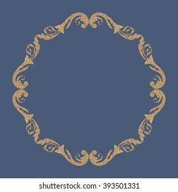 Premium Gold vintage baroque frame scroll ornament engraving border floral retro pattern antique style acanthus foliage swirl decorative design element filigree calligraphy