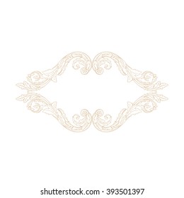Premium Gold vintage baroque frame scroll ornament engraving border floral retro pattern antique style acanthus foliage swirl decorative design element filigree calligraphy