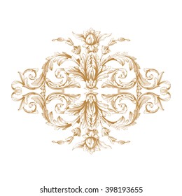 Premium Gold Vintage Baroque Frame Scroll Stock Vector (Royalty Free ...