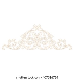 Premium Gold vintage baroque frame scroll ornament engraving border floral retro pattern antique style acanthus foliage swirl decorative design element filigree calligraphy