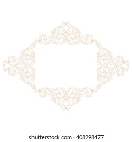 Premium Gold vintage baroque frame scroll ornament engraving border floral retro pattern antique style acanthus foliage swirl decorative design element filigree calligraphy