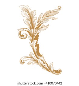 Premium Gold vintage baroque frame scroll ornament engraving border floral retro pattern antique style acanthus foliage swirl decorative design element filigree calligraphy