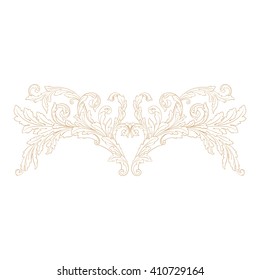 Premium Gold vintage baroque frame scroll ornament engraving border floral retro pattern antique style acanthus foliage swirl decorative design element filigree calligraphy