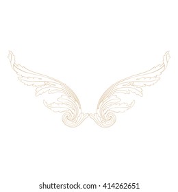 Premium Gold vintage baroque frame scroll ornament engraving border floral retro pattern antique style acanthus foliage swirl decorative design element filigree calligraphy
