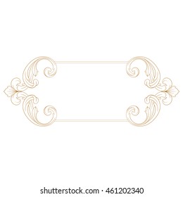 Premium gold vintage baroque ornament. Retro pattern antique style acanthus. Decorative design element filigree calligraphy.