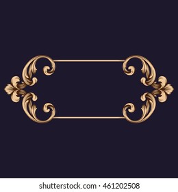 Premium gold vintage baroque ornament. Retro pattern antique style acanthus. Decorative design element filigree calligraphy.