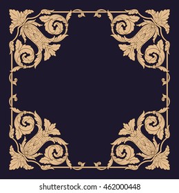 Premium gold vintage baroque ornament. Frame border. Borders vector. Vintage frame vector. Vintage frame. Picture frame vector. Border. Photo frame vector. Picture frame. Photo frame. Frame design.