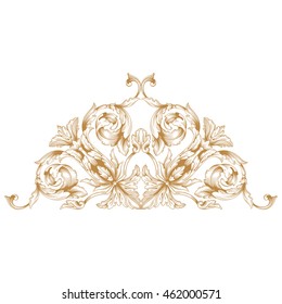 Premium gold vintage baroque ornament. Retro pattern antique style acanthus. Decorative design element filigree calligraphy.