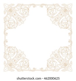 Premium gold vintage baroque ornament. Retro pattern antique style acanthus. Decorative design element filigree calligraphy.