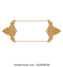 Premium gold vintage baroque ornament. Retro pattern antique style acanthus. Decorative design element filigree calligraphy. Classical Ornament style Can be used for bag, t-shirt, home decor.