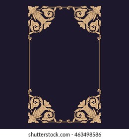 Premium gold vintage baroque ornament. Retro pattern antique style acanthus. Decorative design element filigree calligraphy. Classical Ornament style Can be used for bag, t-shirt, home decor.