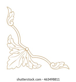 Premium gold vintage baroque ornament. Retro pattern antique style acanthus. Decorative design element filigree calligraphy. Classical Ornament style Can be used for bag, t-shirt, home decor.