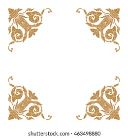 Premium gold vintage baroque ornament. Retro pattern antique style acanthus. Decorative design element filigree calligraphy. Classical Ornament style Can be used for bag, t-shirt, home decor.