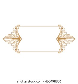 Premium gold vintage baroque ornament. Retro pattern antique style acanthus. Decorative design element filigree calligraphy. Classical Ornament style Can be used for bag, t-shirt, home decor.