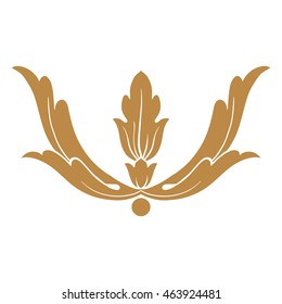 Premium gold vintage baroque ornament. Retro pattern antique style acanthus. Decorative design element filigree calligraphy. Classical Ornament style Can be used for bag, t-shirt, home decor.