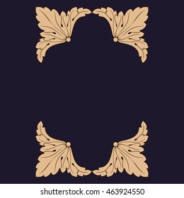 Premium gold vintage baroque ornament. Retro pattern antique style acanthus. Decorative design element filigree calligraphy. Classical ornament style can be used for bag, home decor,  poster, card.
