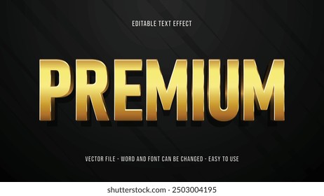Efecto de texto editable en 3D dorado de Premium