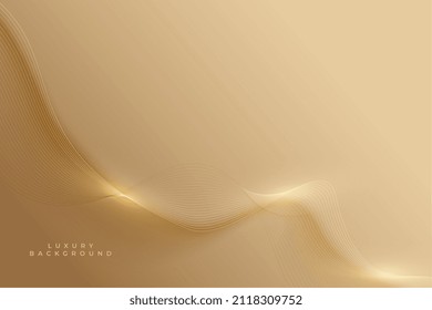 premium golden background with wavy lines design