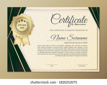 premium golden black certificate template design