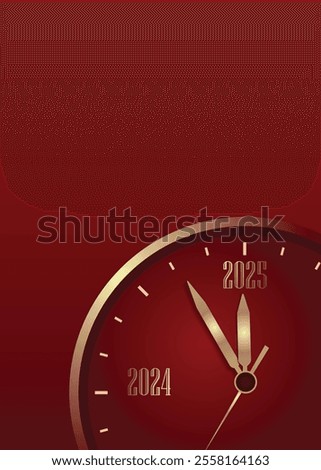 premium golden clock 2025 vector poster for new year card