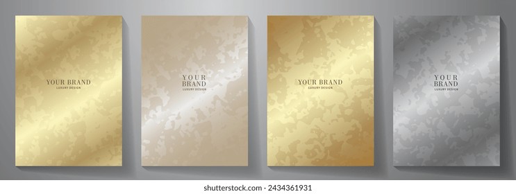 Premium golden cover design set. Luxury template for cover design, invitation, poster, flyer, wedding card, luxe invite, catalog, brochure, prestigious voucher, menu.