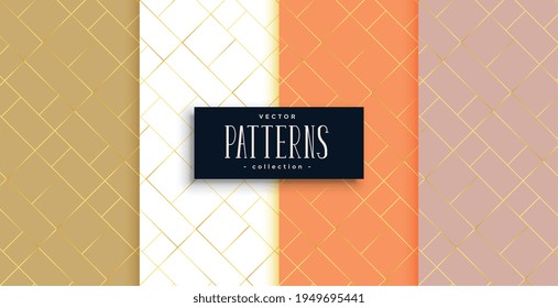 premium golden diamond shape diagonal lines pattern set