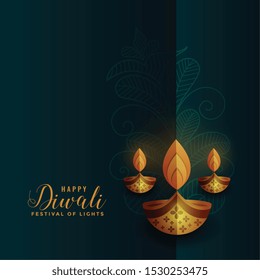premium golden diya decoration for diwali festival