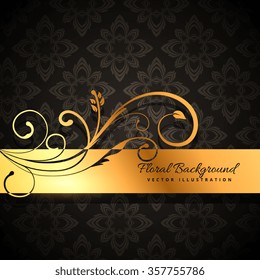 Premium Golden Floral Background