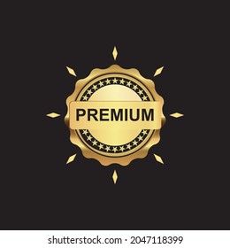 Premium golden frame label. Elegant logo vector eps 10