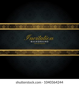 premium golden invitation template background