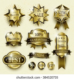 premium golden label collection set for retail usage
