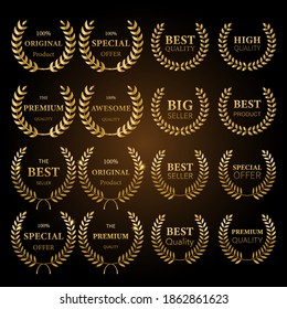 Premium golden Laurel wreath vector