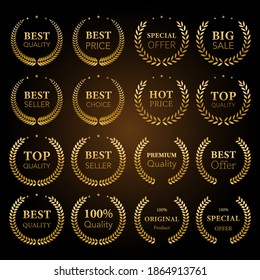 Premium golden Laurel wreath vector
