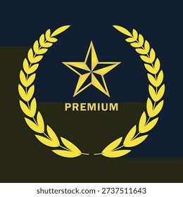 premium golden Laurel Wreath vector design