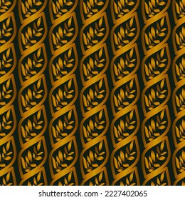Premium golden leaves ornaments seamless vector pattern