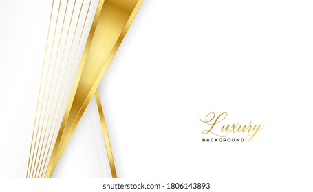 premium golden lines and white background design