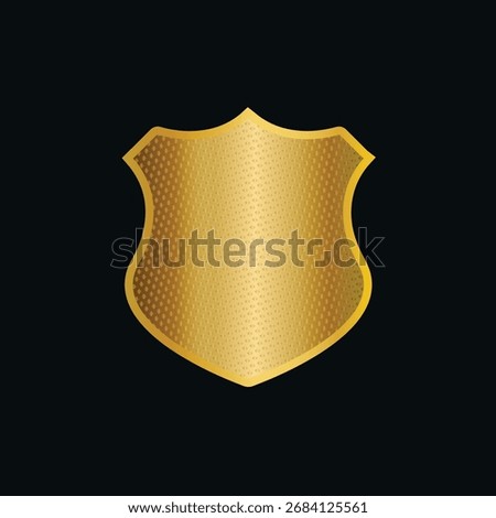  Premium golden metallic security shield badge design