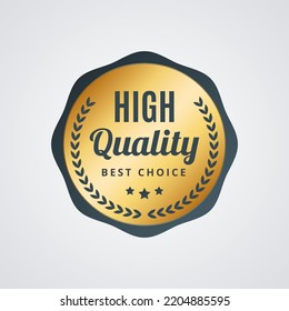 premium golden round badges vector