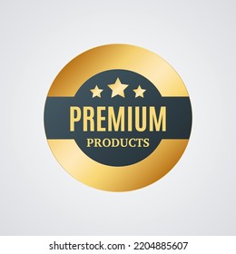 vector de insignias redondas de oro premium