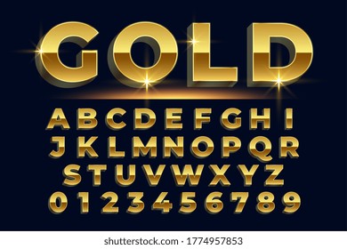 Premium Golden Shiny Text Effect Set Stock Vector (Royalty Free ...