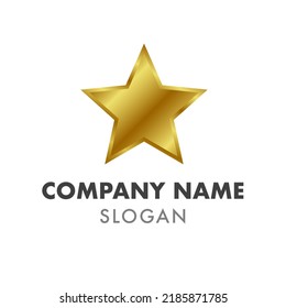 Premium Golden Star Logo Idea Vector Template Example