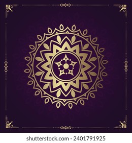 Premium Golden Traditional Mandala Vektordesign