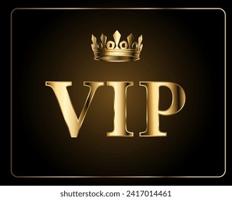 Premium golden VIP card with gold elements