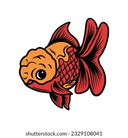 Premium Goldfish Vector Graphic Design illustration Vintage style Fish Emblem Symbol and Icon