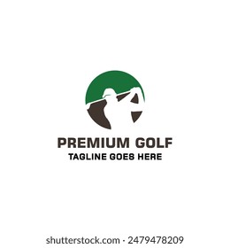 Premium Golfer Championship Logo Symbol Vektorgrafik Vorlage