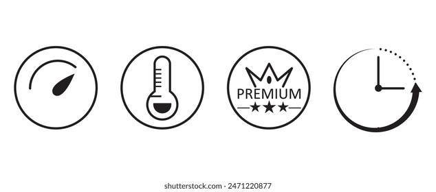 premium good heat anti aging icons outline icons