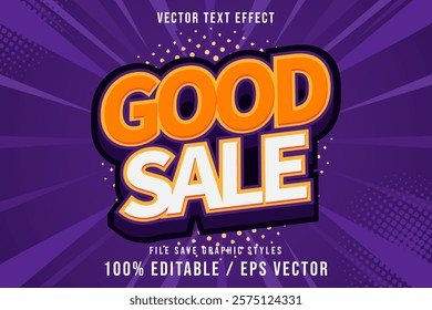 Premium Good Sale text effects can be edited again, suitable poster, template white background.